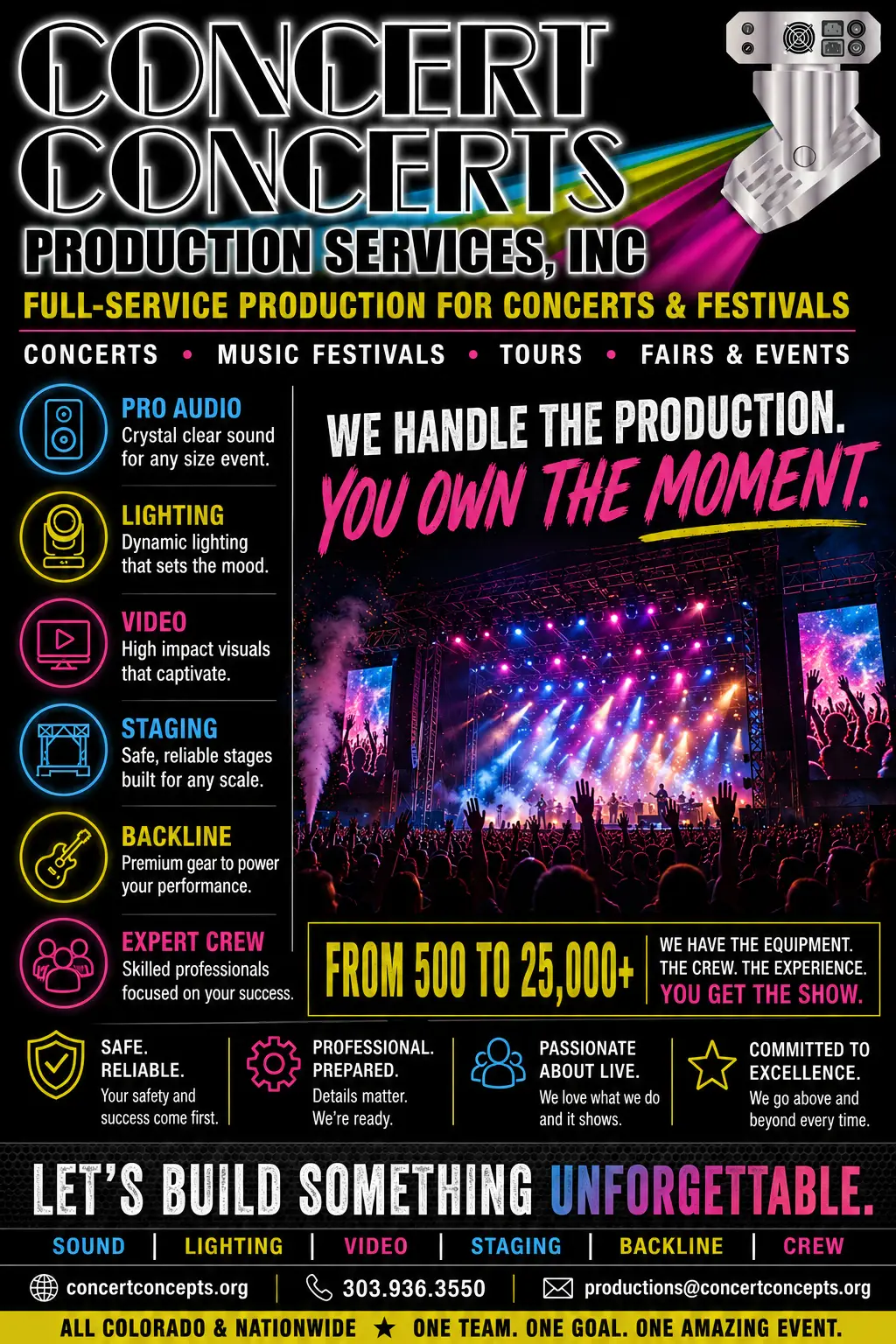 concert and festivals production experiences